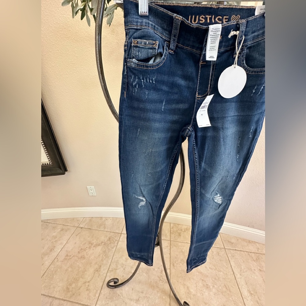 NWT Justice denim jegging 14 S